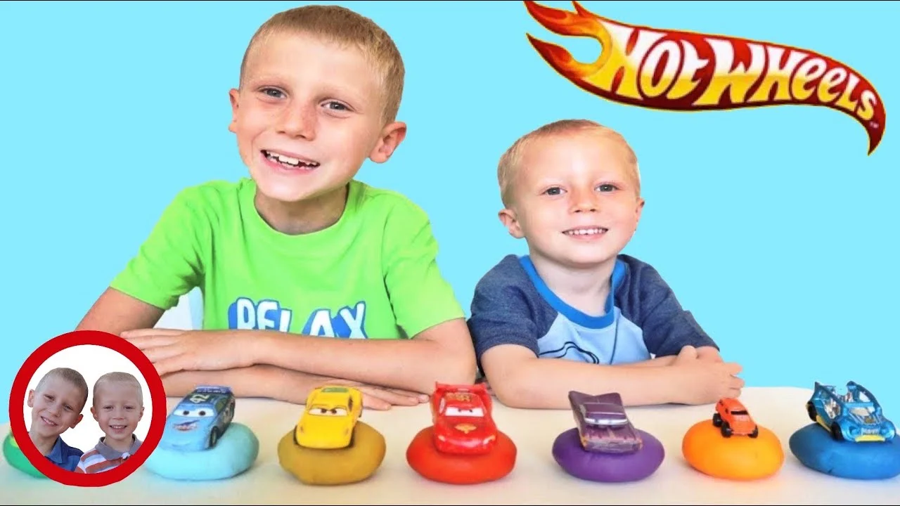 Learn Colors with Hot Wheel Cars and Play-Doh 
