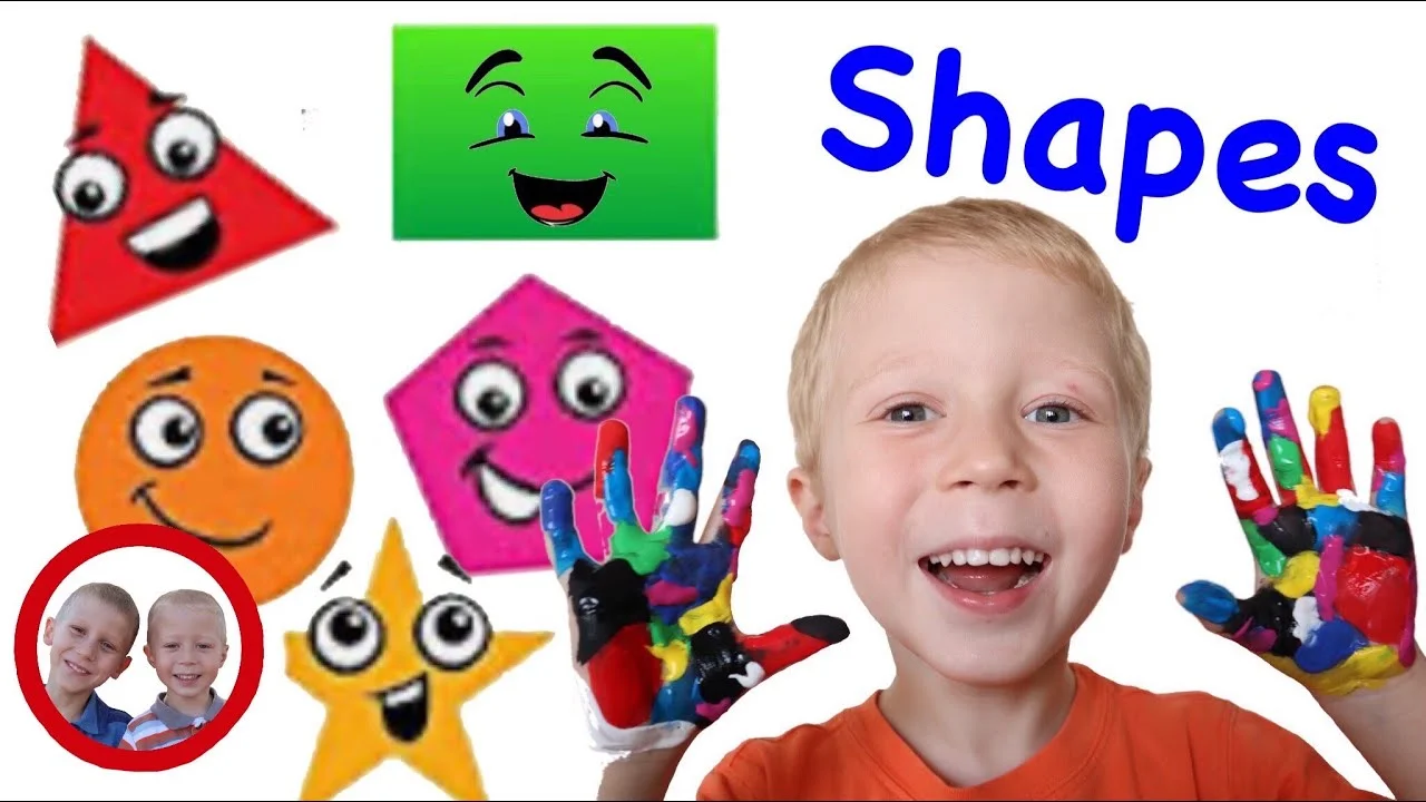 Learn Shapes and Colors by Finger Painting 