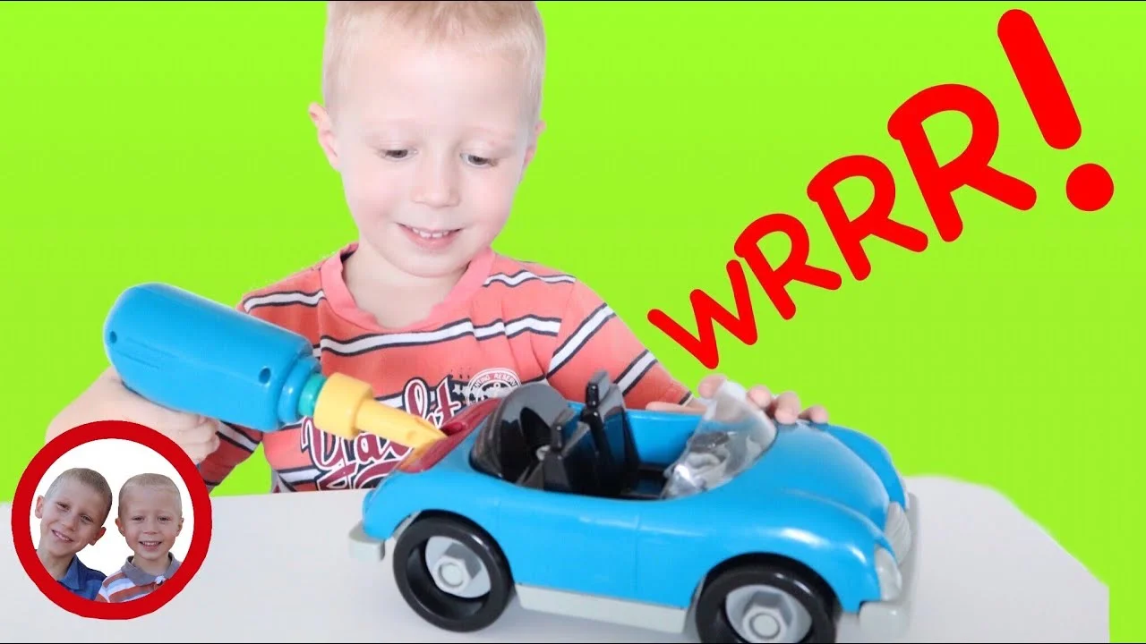Build and Take- Apart Roadster Toy Car for Children with Mike 