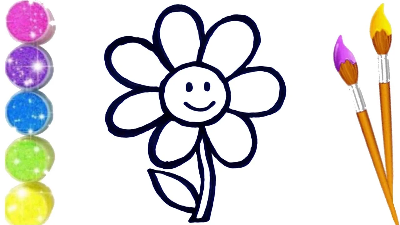 How to Draw, Paint and Color rainbow flower