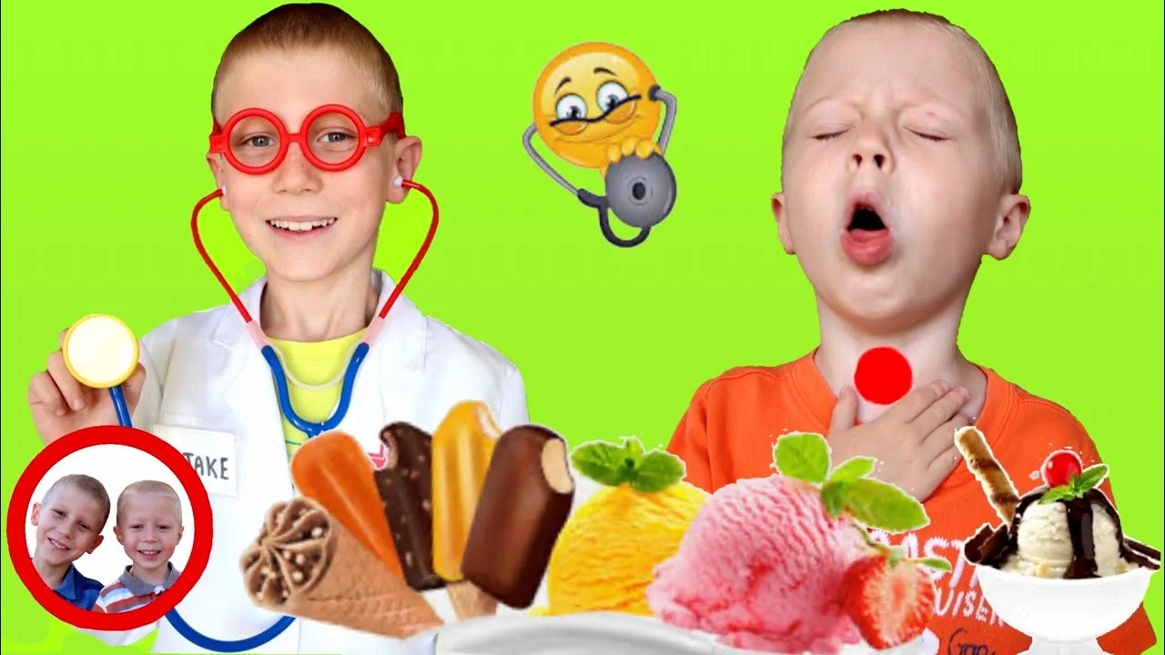 To Much Ice cream! Pretend Play by Mike and Jake