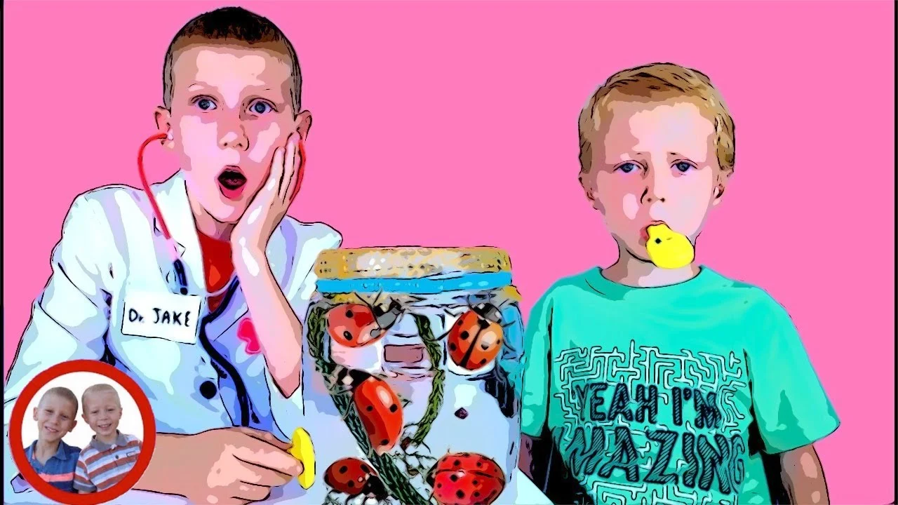 Sick ladybugs cartoon. Mike and Jake pretend play
