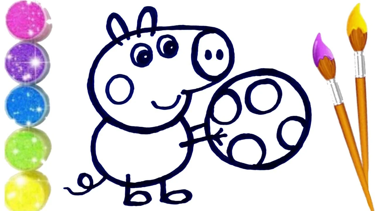 How to Draw and Color Cute George from Peppa Pig