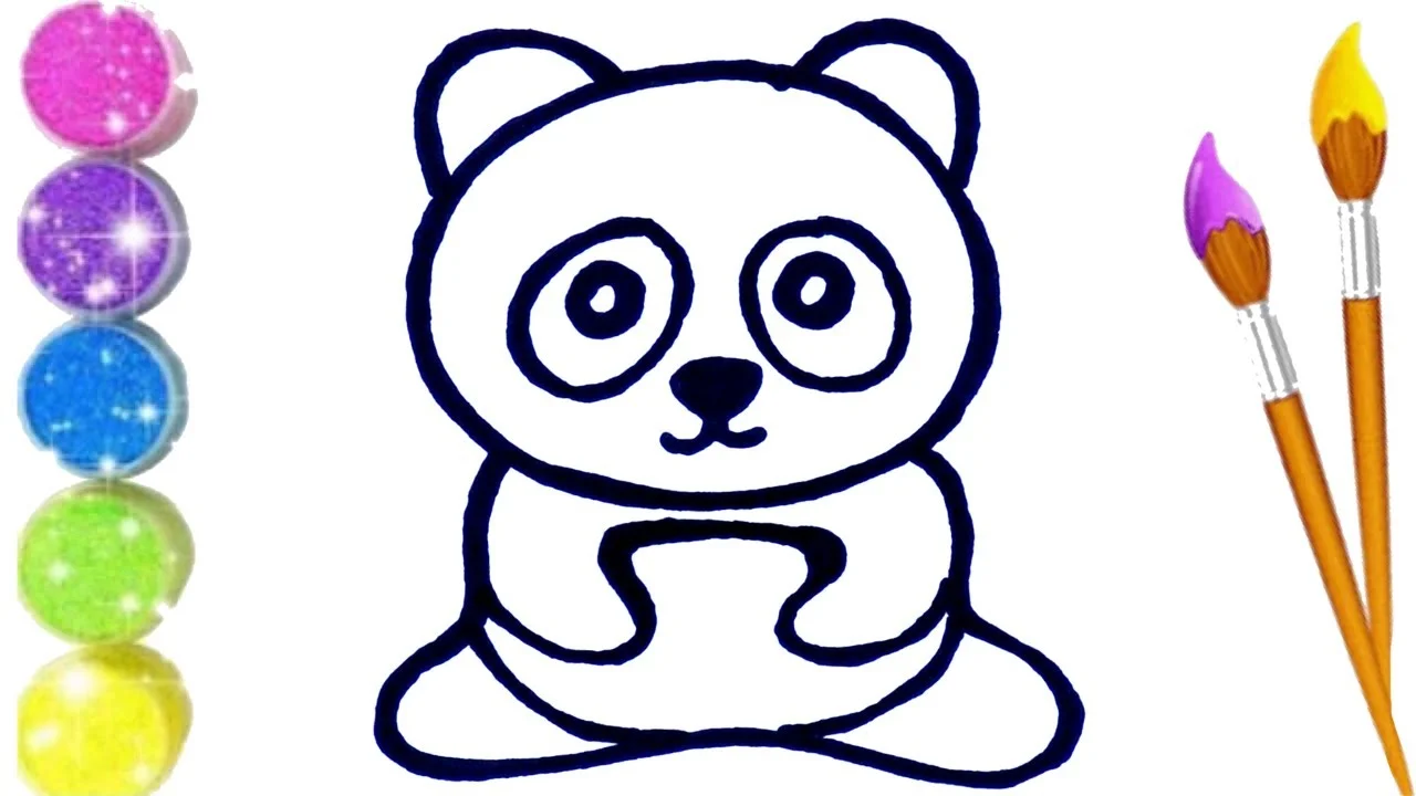 How to Draw, Paint  and Color Cute Panda