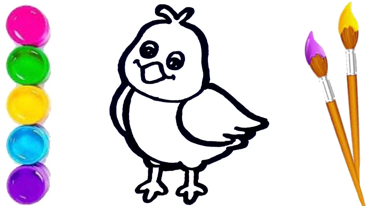 How to Draw and Color Simple Bird