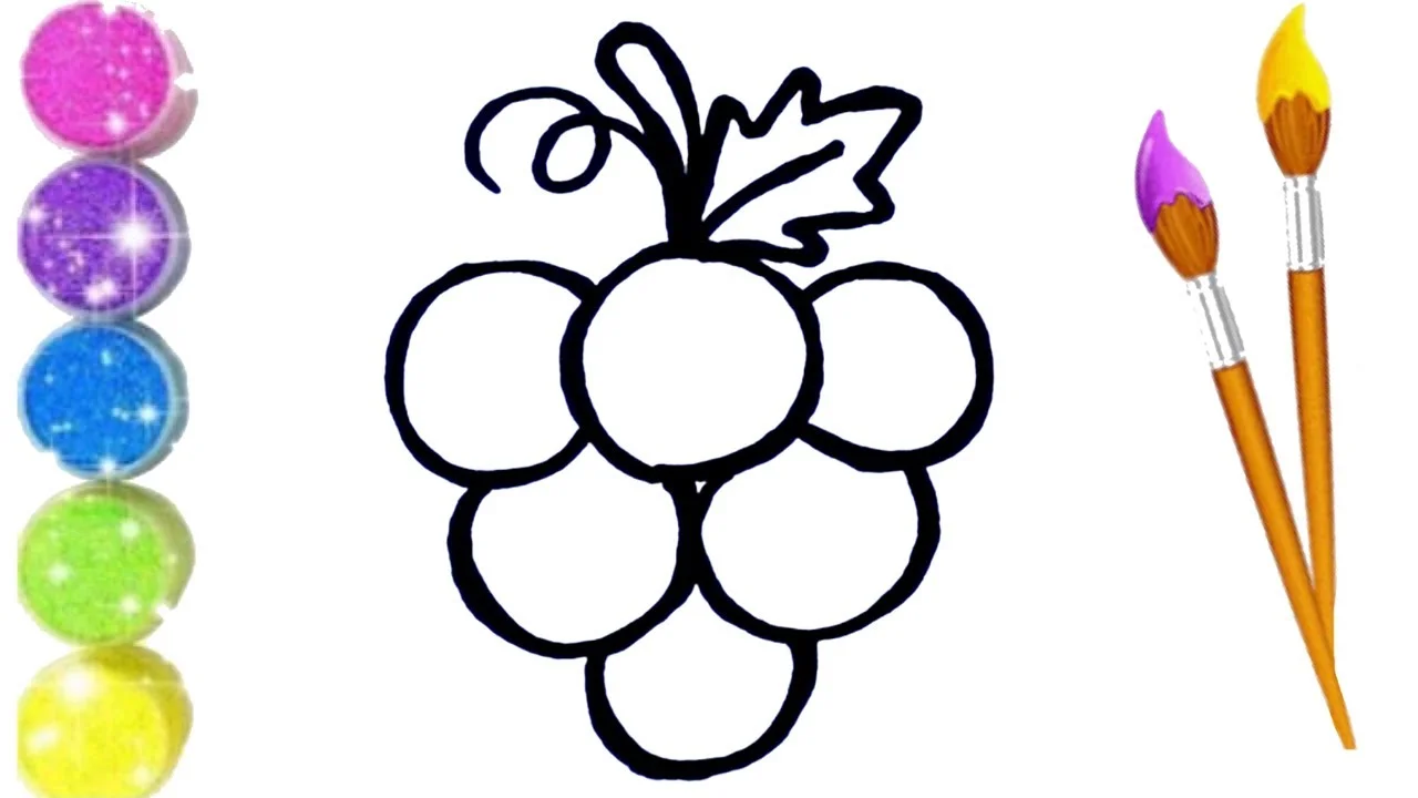 How to Draw, Paint  and Color GRAPES