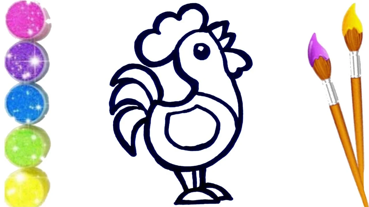 Rooster Drawing, Painting and Coloring