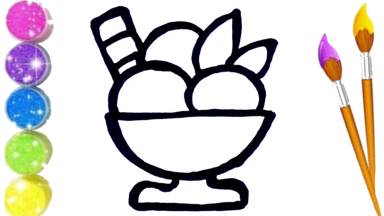 How to Draw, Paint  and Color Ice Cream 