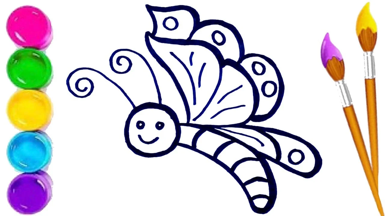 Cute Butterfly Drawing and Coloring