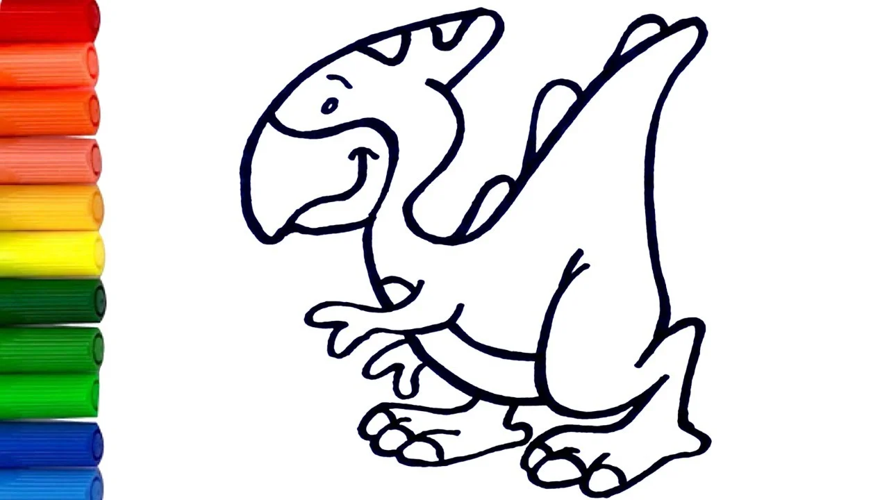 How to Draw and Color Cute Dino