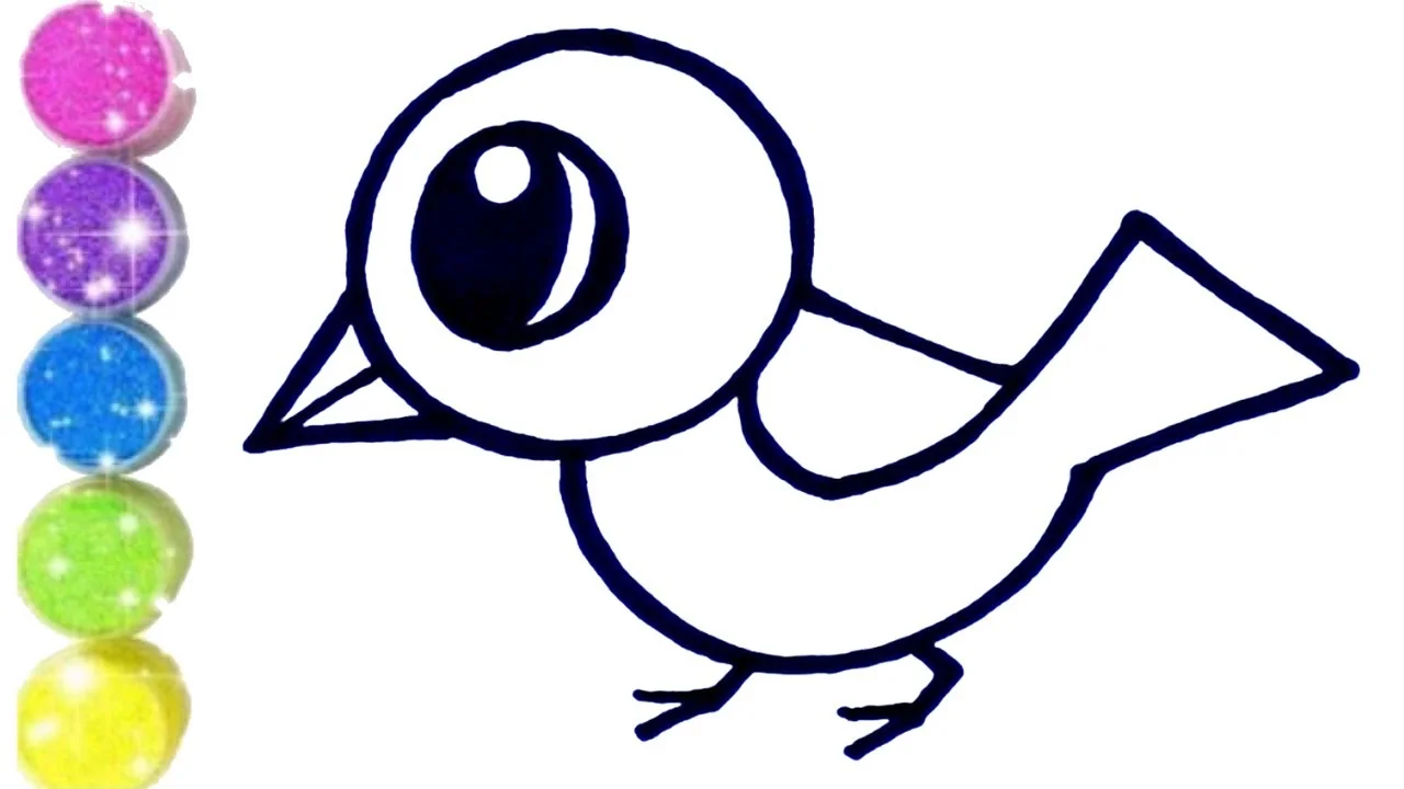 How to Draw and Color Simple Bird
