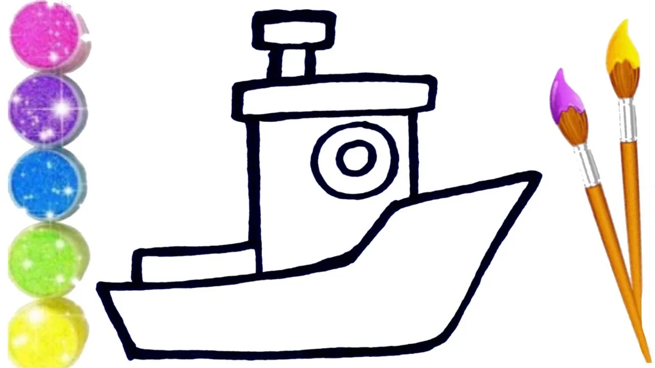 How to Draw, Paint  and Color Easy BOAT