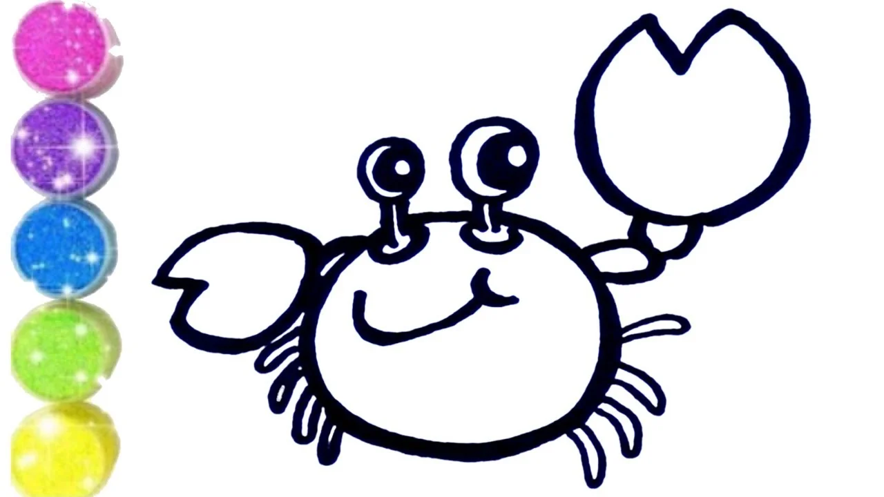 How to Draw and Color Simple Crab 