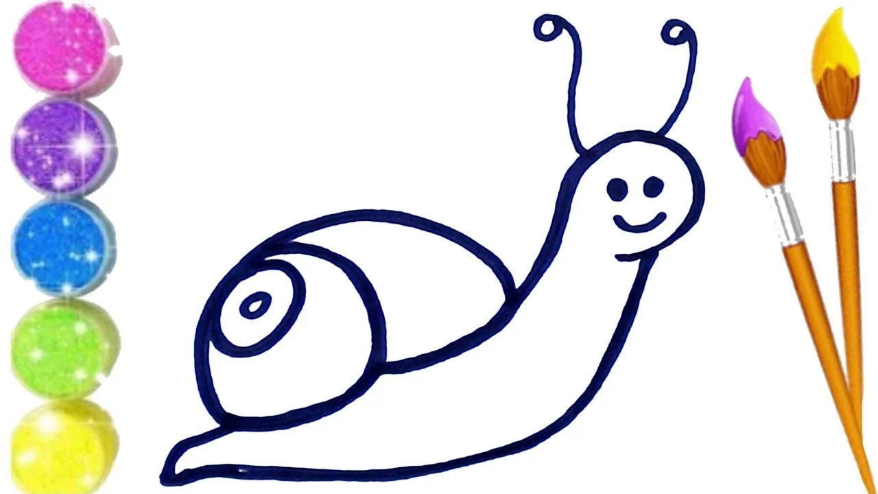 How to Draw, Paint  and Color Cute Snail