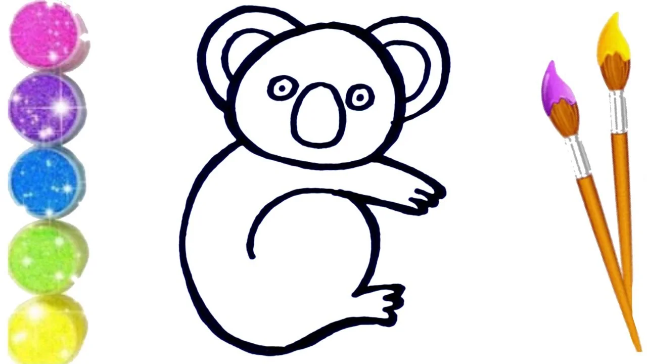 How to Draw, Paint  and Color Cute KOALA BEAR 