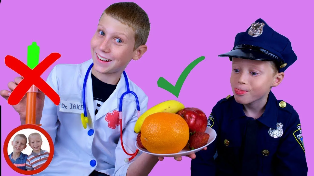 An Apple a Day Keeps the Doctor Away! Mike and Jake Pretend Play Doctor