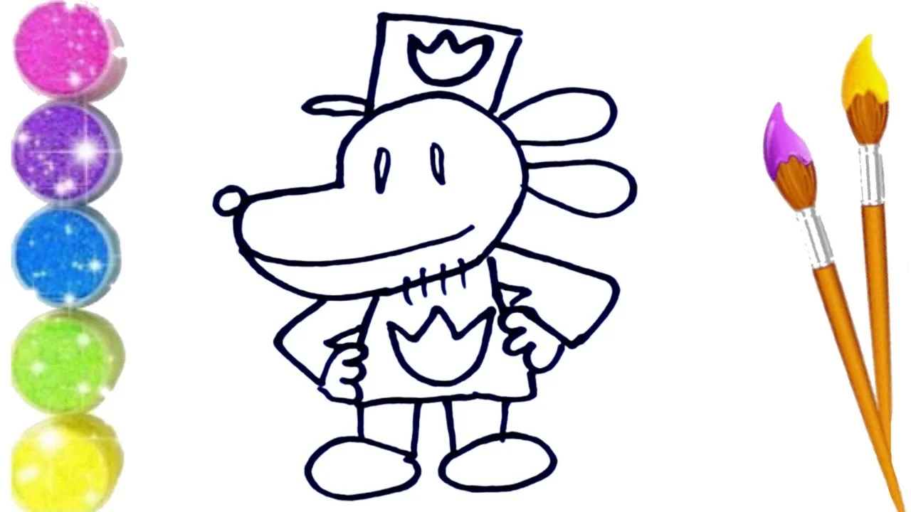 How to Draw,  Paint and Color DOG MAN 