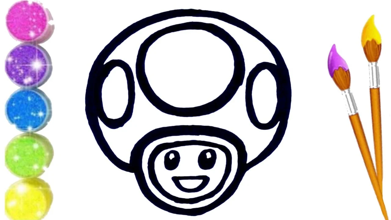 How to Draw, Paint and Color Super Mushroom from Mario 