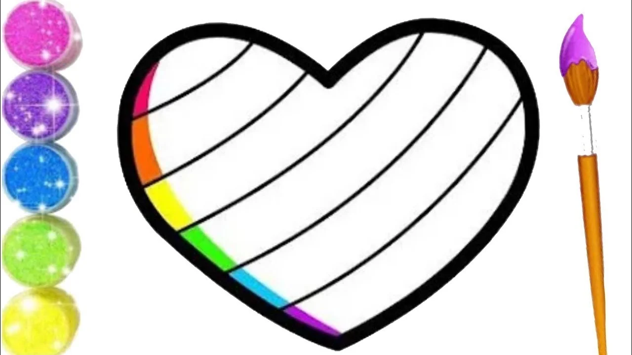 How to draw rainbow heart 