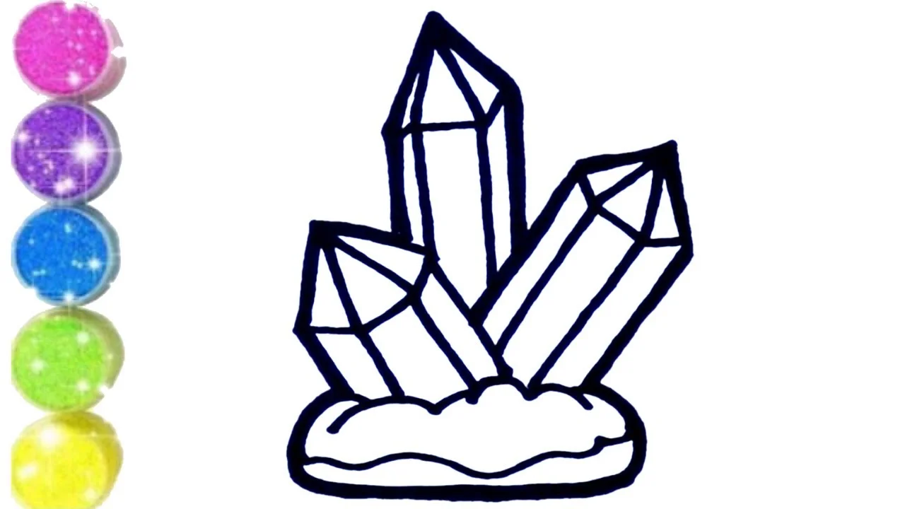 Crystals Drawing, Painting  and Coloring 